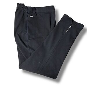 Quacker Factory DreamJeannes Black Knit Pants Rhinestone Heart Ankle Zip Mens M